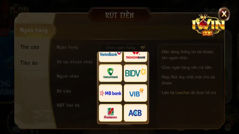 Hướng dẫn các bước đơn giản để rút tiền thưởng từ Iwin