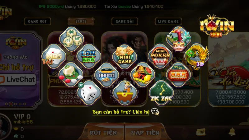 Sảnh mini game - Nơi hội tụ những trò chơi hấp dẫn